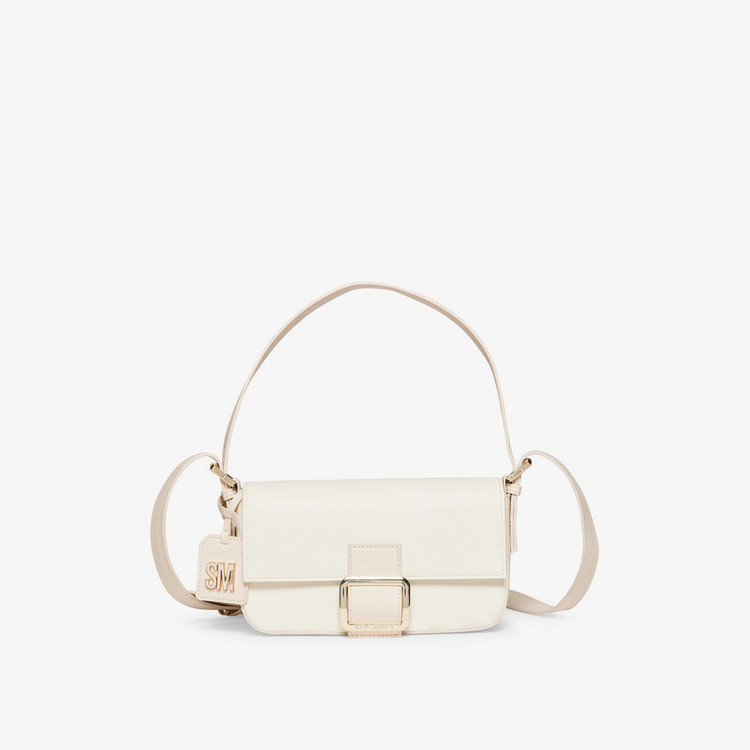 Steve Madden Solid Crossbody Bag with Buckle Accent Straps