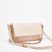 Haadana Geometric Texture Shoulder Bag with Chunky Chain Link Accent-Women%27s Handbags-thumbnailMobile-2