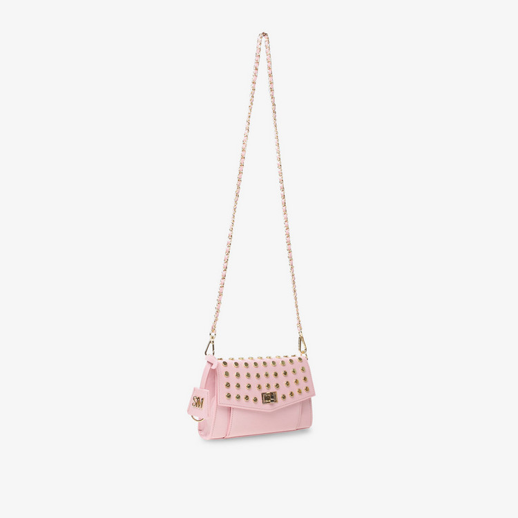 Steve Madden Studded Crossbody Bag with Twist and Lock Closure