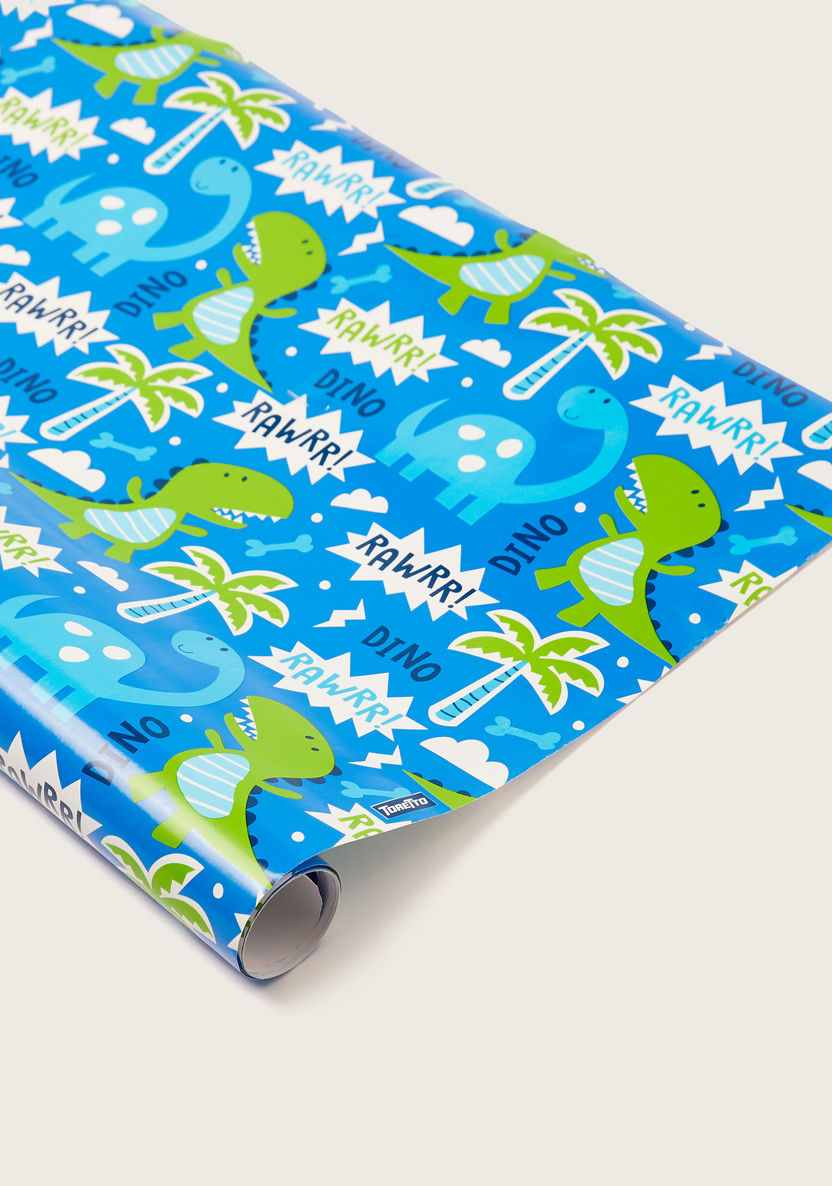 Torreto Dinosaur Gift Wrapping Paper - 200x76 cms-Party Supplies-image-1