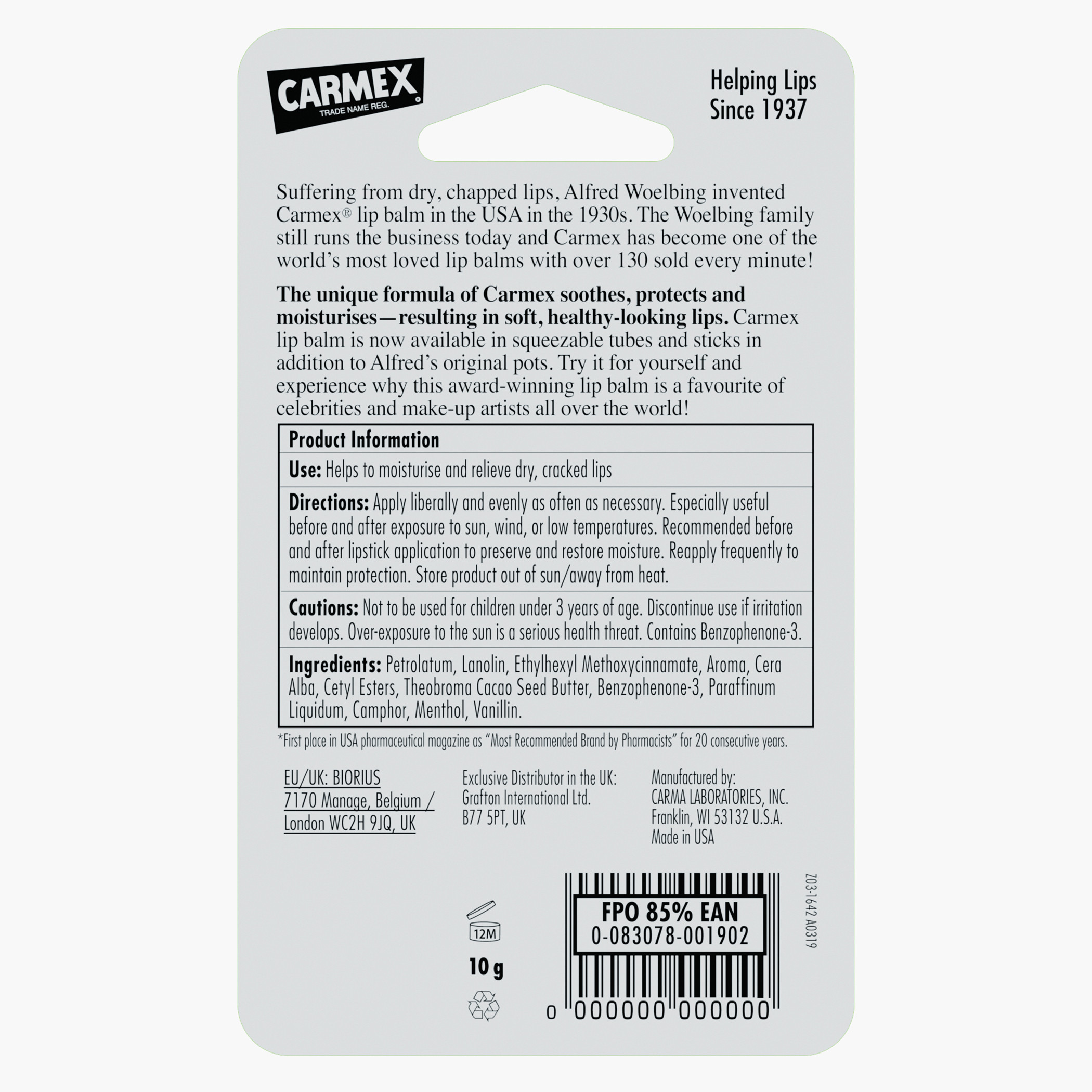 Carmex Strawberry Lip Balm Tube - 10 gms-beautyandpersonalcare-skin-lipcare-image-2