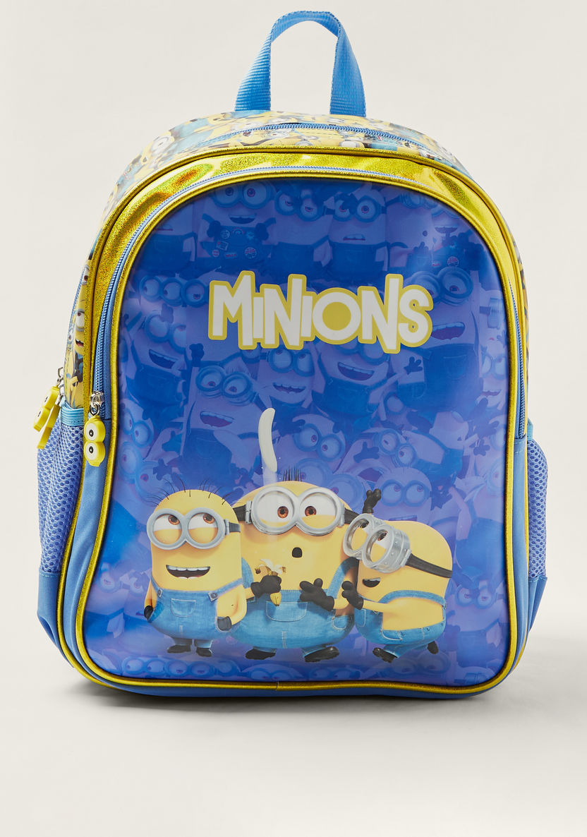 Simba Minions Print Backpack with Adjustable Straps and Zip Closure-Backpacks-image-0