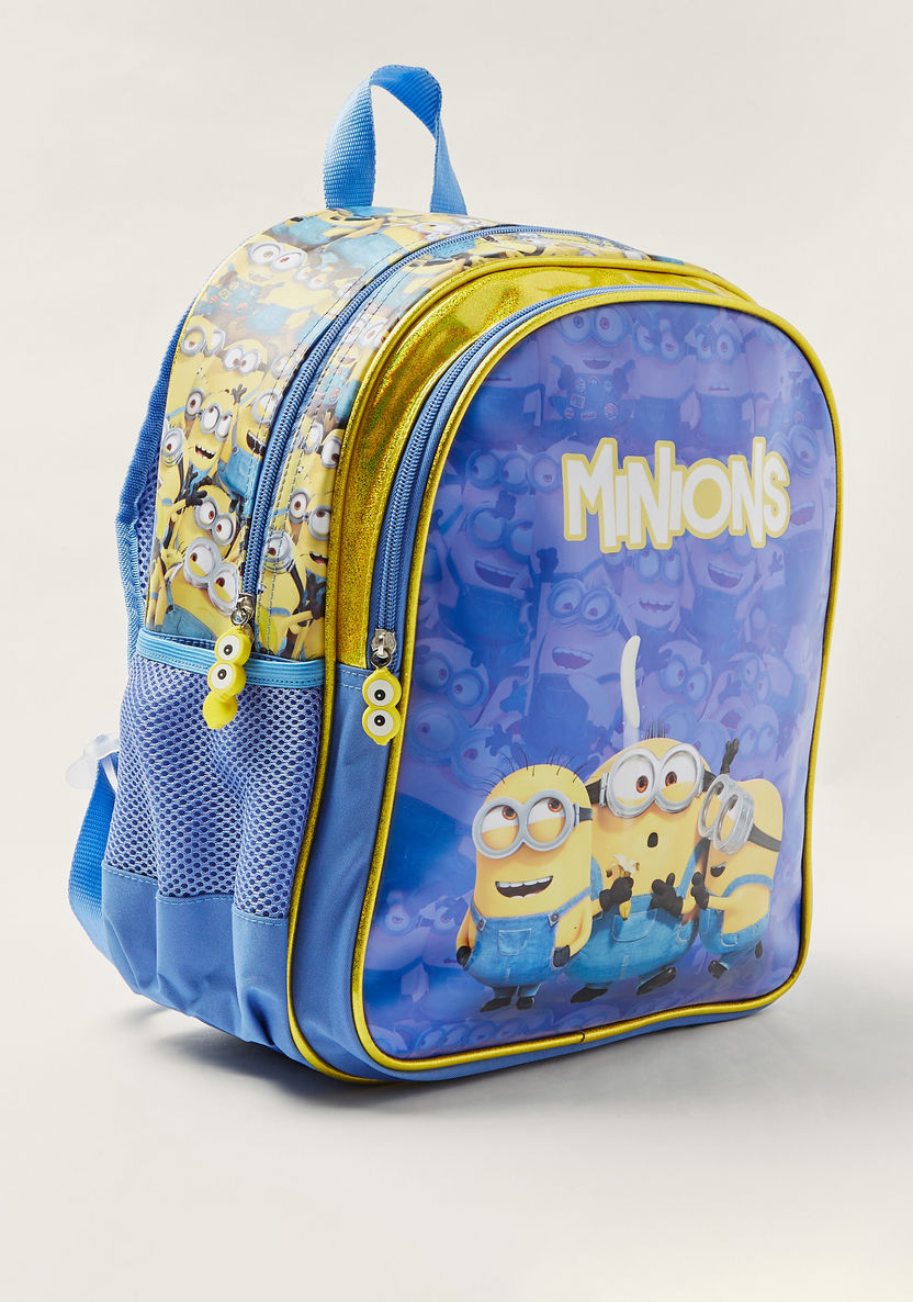 Simba Minions Print Backpack with Adjustable Straps and Zip Closure-Backpacks-image-1