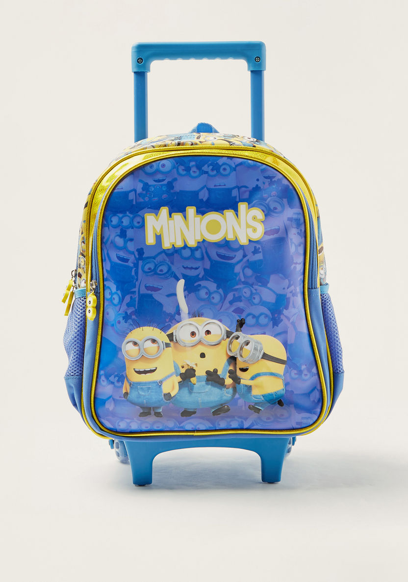 Simba Minions Print Trolley Backpack with Retractable Handle - 14 inches-Trolleys-image-0