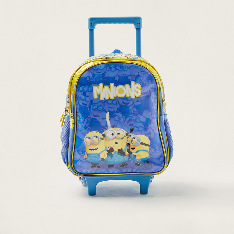 Simba Minions Print Trolley Backpack with Retractable Handle - 14 inches