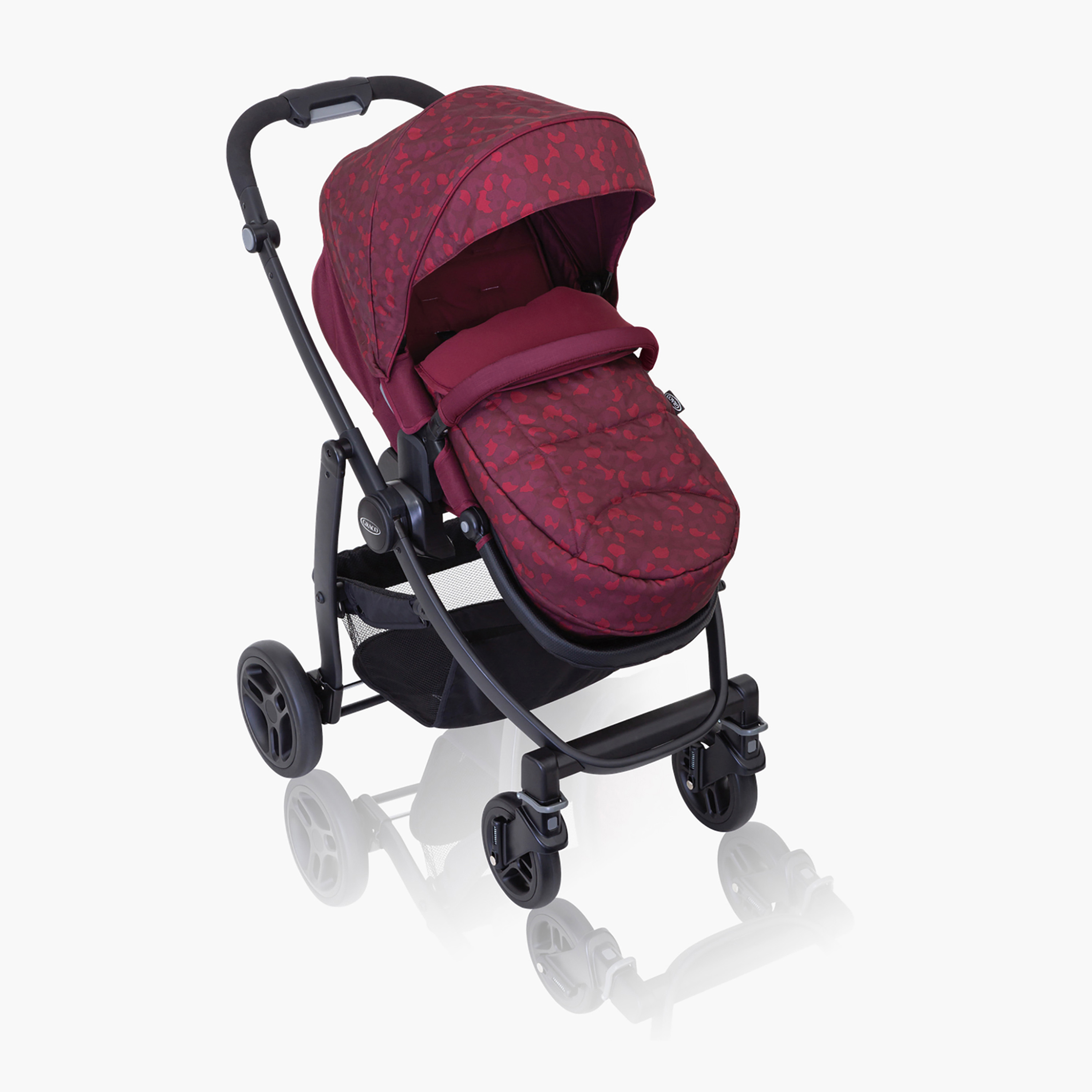 Buy Graco Evo Stroller with Canopy Red Leopard for Babies Online in Oman Centrepoint