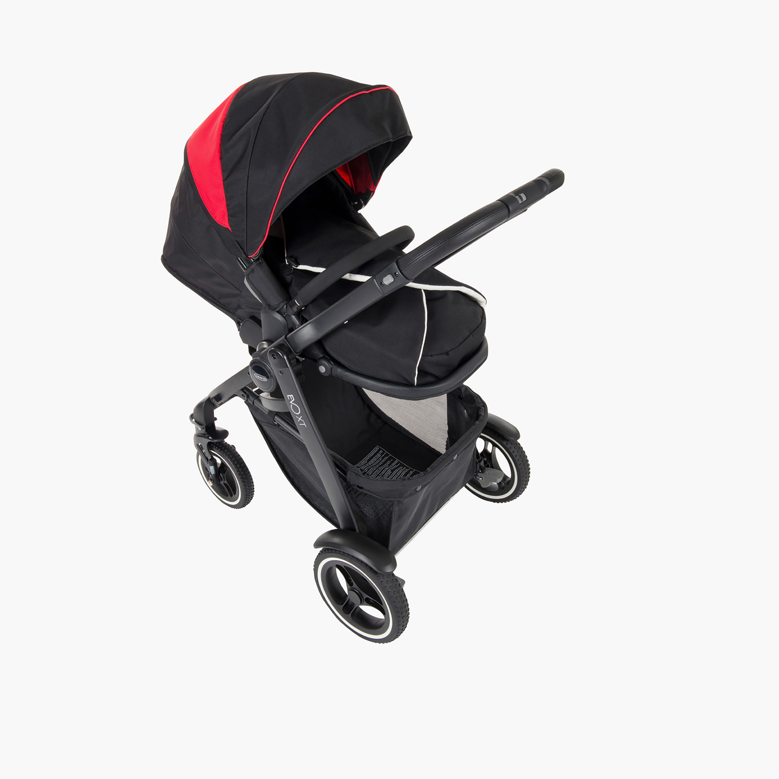 Buy Graco Evo XT Stroller with Canopy Black Red Online Babyshop Kuwait