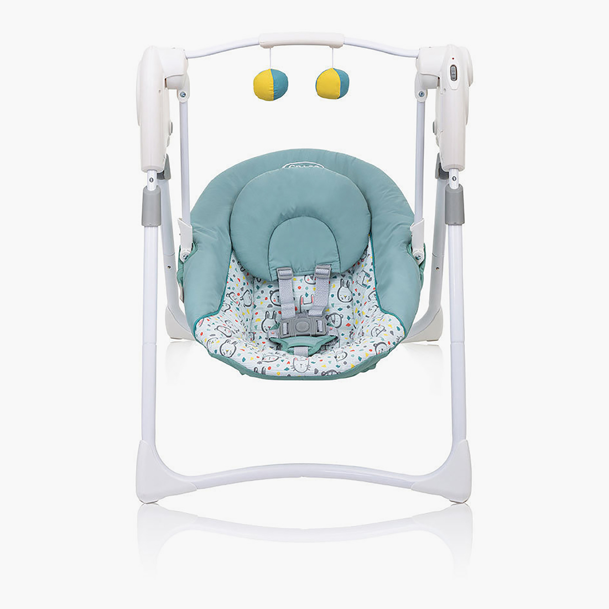 Graco Slim Spaces Bunny and Bear Print Swing-baby-infantactivity-swings-image-1
