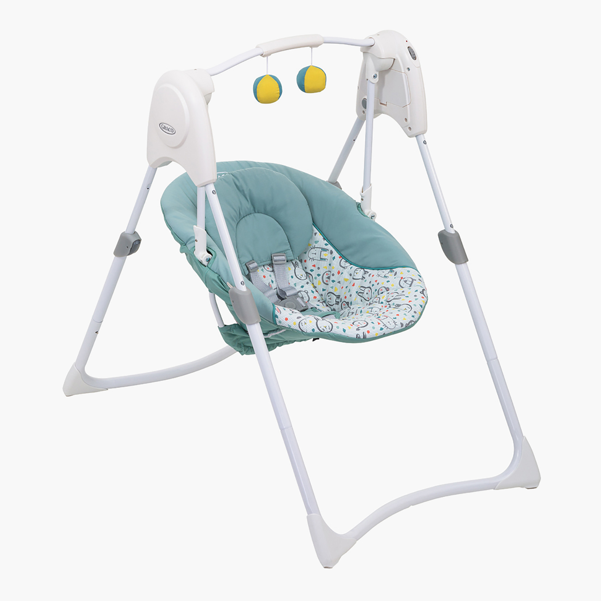Graco Slim Spaces Bunny and Bear Print Swing-baby-infantactivity-swings-image-3