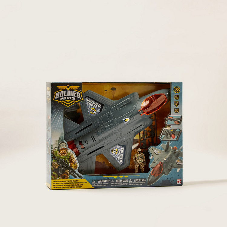 Soldier Force Command Hawk Jet Fighter Playset