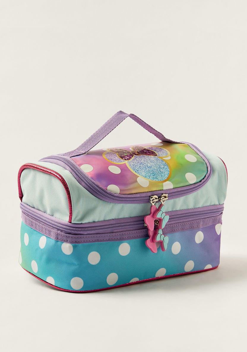 Simba Minnie Mouse Print Lunch Bag with Zip Closure-Lunch Bags-image-1