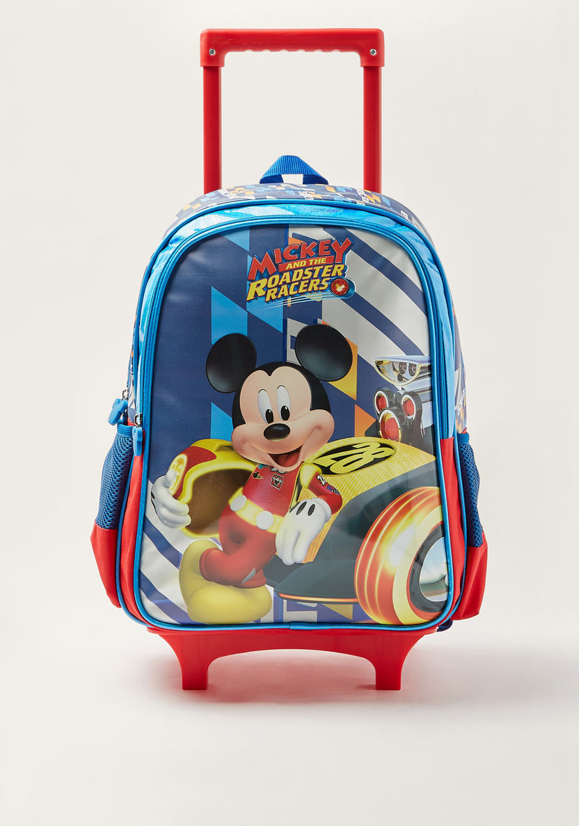 Simba Mickey Mouse Print Trolley Backpack with Retractable Handle - 14 inches-Trolleys-image-0