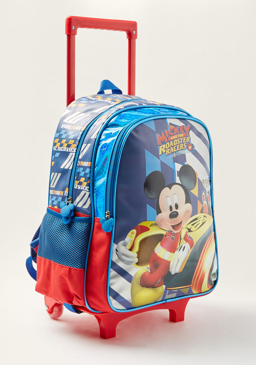 Simba Mickey Mouse Print Trolley Backpack with Retractable Handle - 14 inches-Trolleys-image-1