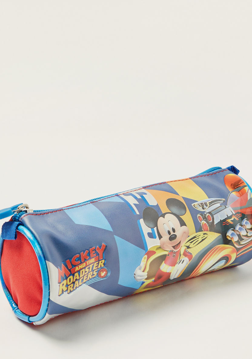 Simba Mickey Mouse Print Pencil Case with Zip Closure-Pencil Cases-image-1