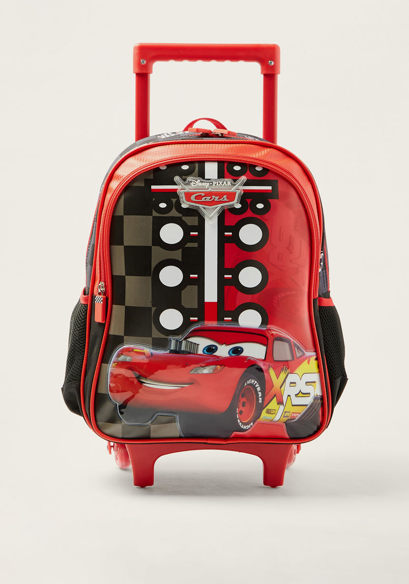 Simba Cars Print 14-inch Trolley Backpack with Retractable Handle-Trolleys-image-0