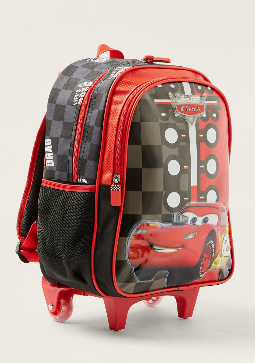 Simba Cars Print 14-inch Trolley Backpack with Retractable Handle-Trolleys-image-1