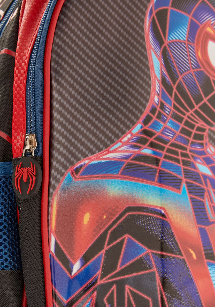 Simba Spider-Man Print Backpack with Adjustable Shoulder Straps - 14 inches-Backpacks-image-2