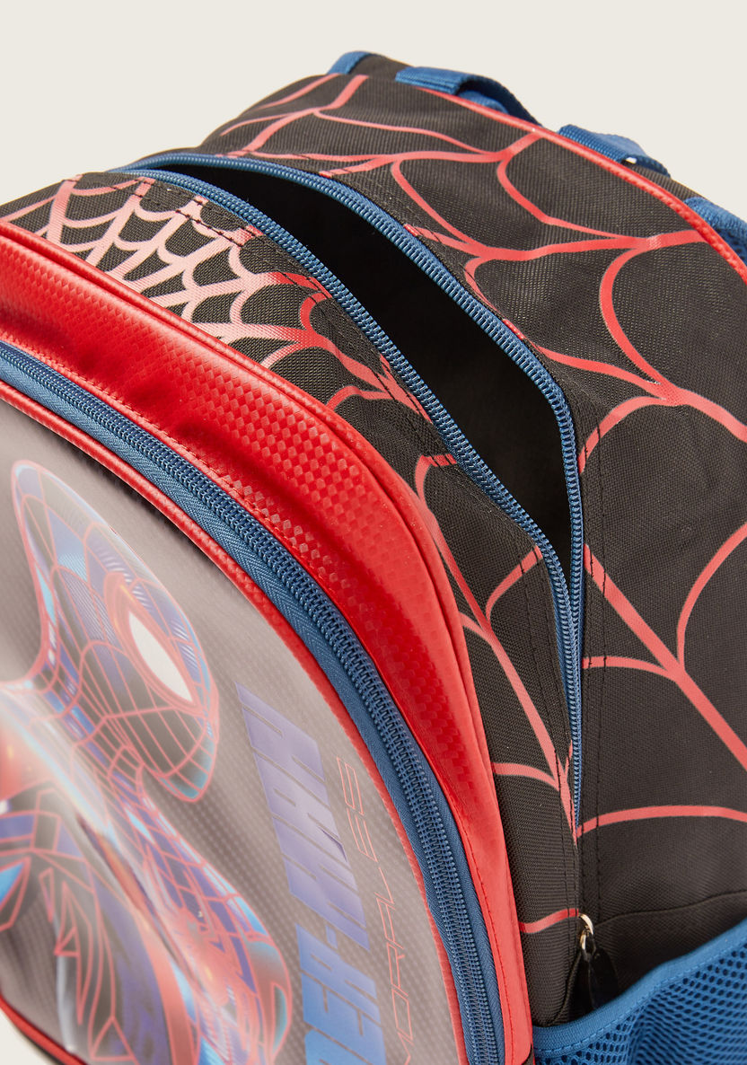 Simba Spider-Man Print Backpack with Adjustable Shoulder Straps - 14 inches-Backpacks-image-4