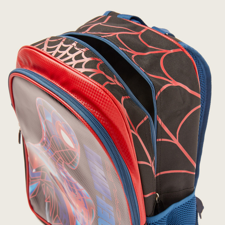 Simba Spider-Man Print Backpack with Adjustable Shoulder Straps - 14 inches