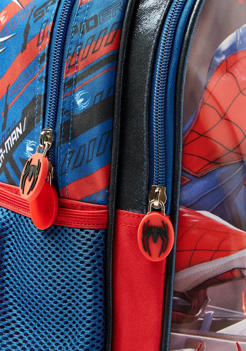 Simba Spider-Man Print 14-inch Backpack with Zip Closure-Trolleys-image-2