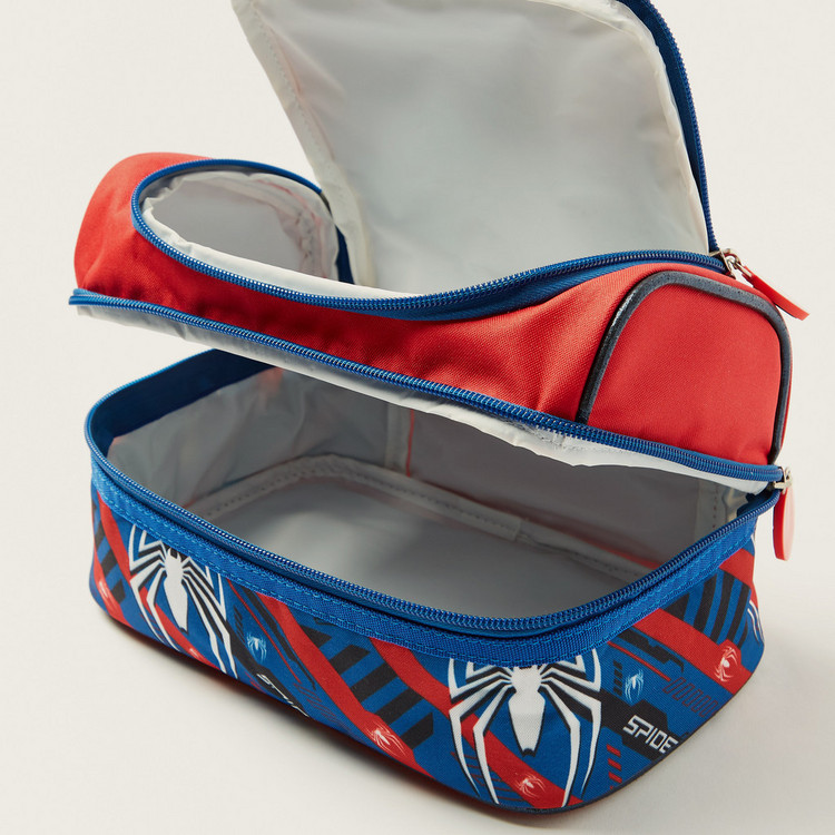 Simba Spider-Man Print Lunch Bag with Zip Closure