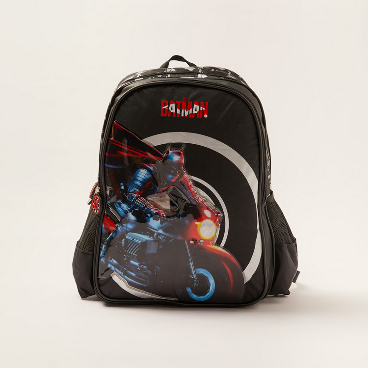 Simba Batman Print Backpack with Adjustable Shoulder Straps - 16 inches