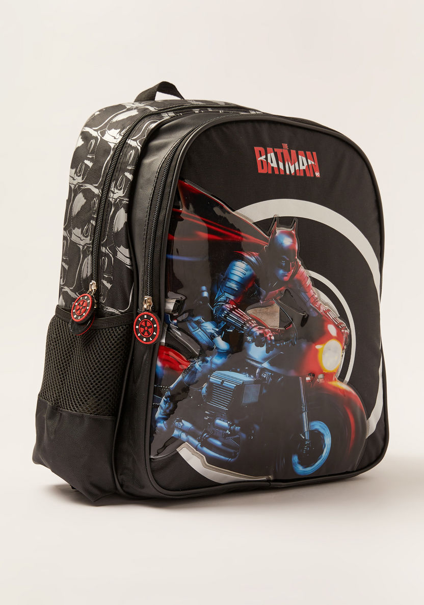 Simba Batman Print Backpack with Adjustable Shoulder Straps - 16 inches-Backpacks-image-1