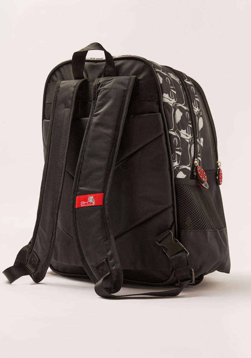 Simba Batman Print Backpack with Adjustable Shoulder Straps - 16 inches-Backpacks-image-3