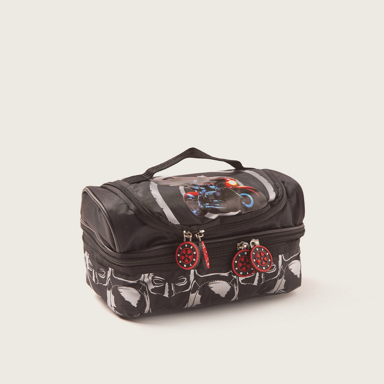 Simba Batman Print Dual Compartment Lunch Bag with Zip Closure