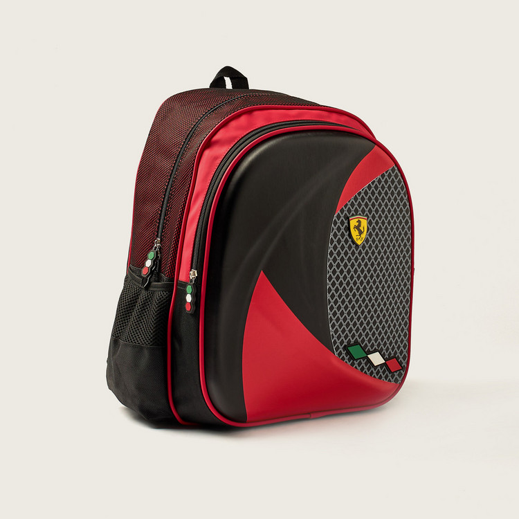 Simba Ferrari Embossed 16-inch Backpack with Adjustable Shoulder Straps