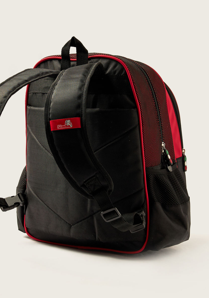 Simba Ferrari Embossed 16-inch Backpack with Adjustable Shoulder Straps-Backpacks-image-3