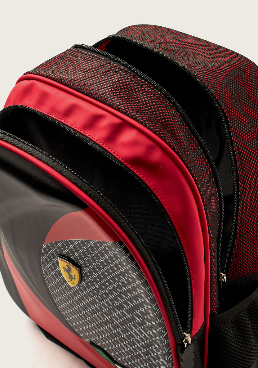 Simba Ferrari Embossed 16-inch Backpack with Adjustable Shoulder Straps-Backpacks-image-4