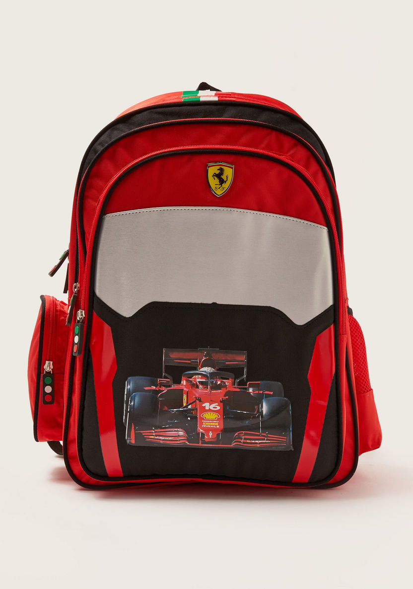Simba Ferrari Print Backpack with Adjustable Shoulder Straps - 18 inches-Backpacks-image-0