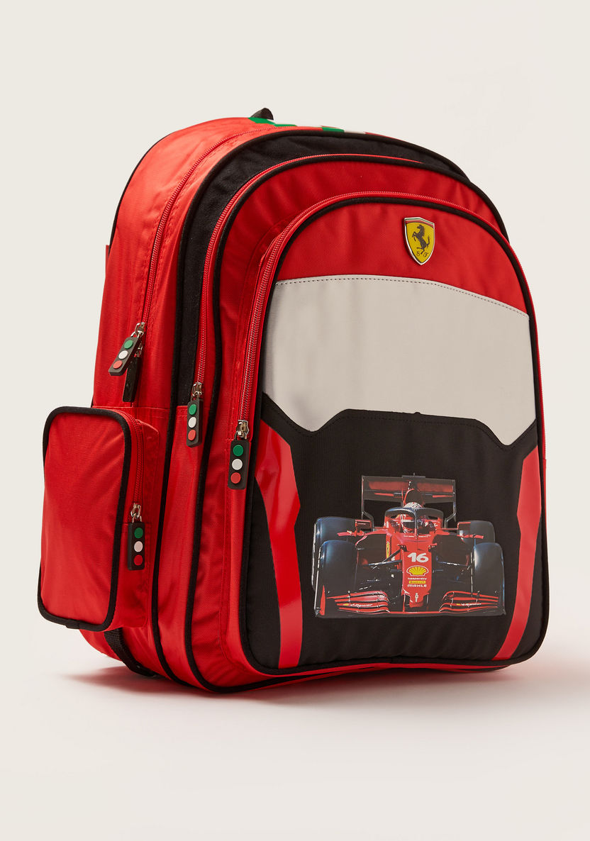 Simba Ferrari Print Backpack with Adjustable Shoulder Straps - 18 inches-Backpacks-image-1
