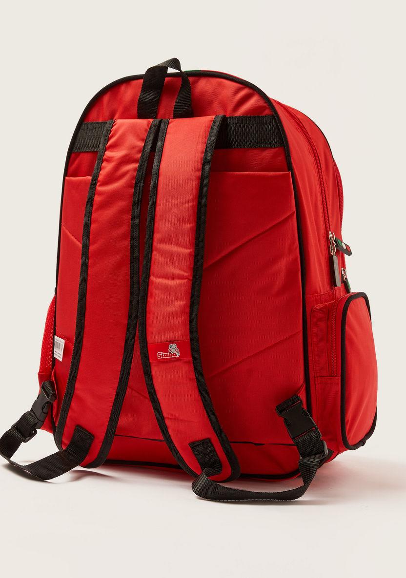 Simba Ferrari Print Backpack with Adjustable Shoulder Straps - 18 inches-Backpacks-image-3