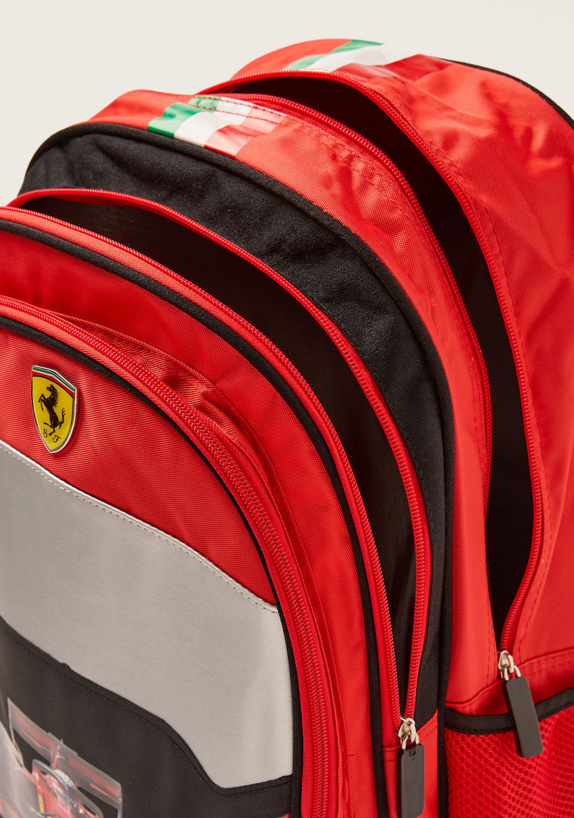 Simba Ferrari Print Backpack with Adjustable Shoulder Straps - 18 inches-Backpacks-image-4