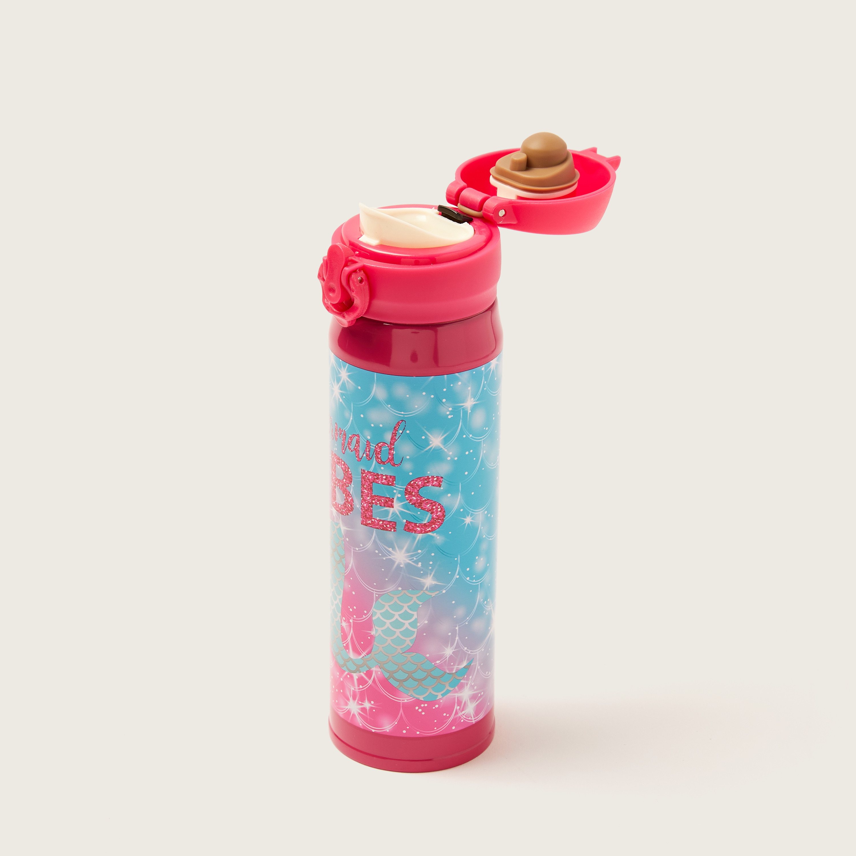 Juniors Mermaid Print Water Bottle - 500 ml-school-waterbottles-image-2