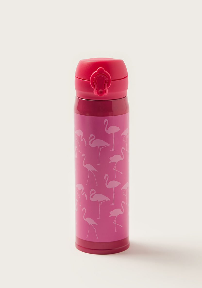Juniors Flamingo Print Water Bottle with Flip Lid - 500 ml-Water Bottles-image-0
