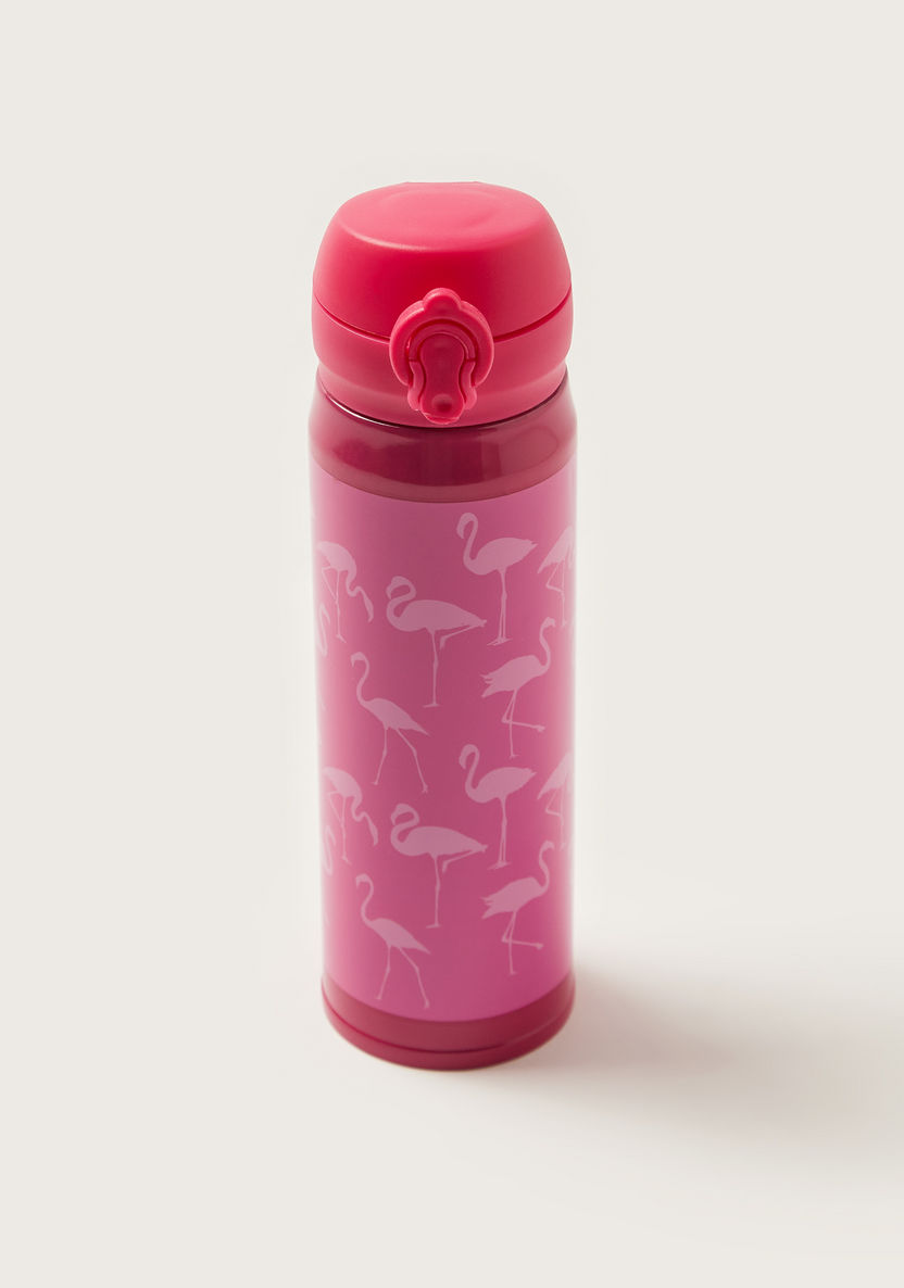 Juniors Flamingo Print Water Bottle with Flip Lid - 500 ml-Water Bottles-image-1