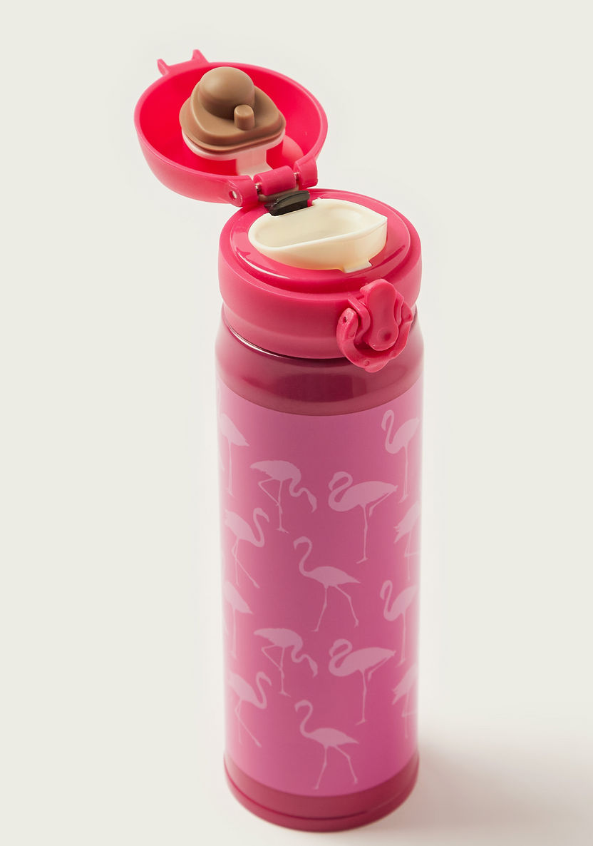 Juniors Flamingo Print Water Bottle with Flip Lid - 500 ml-Water Bottles-image-2