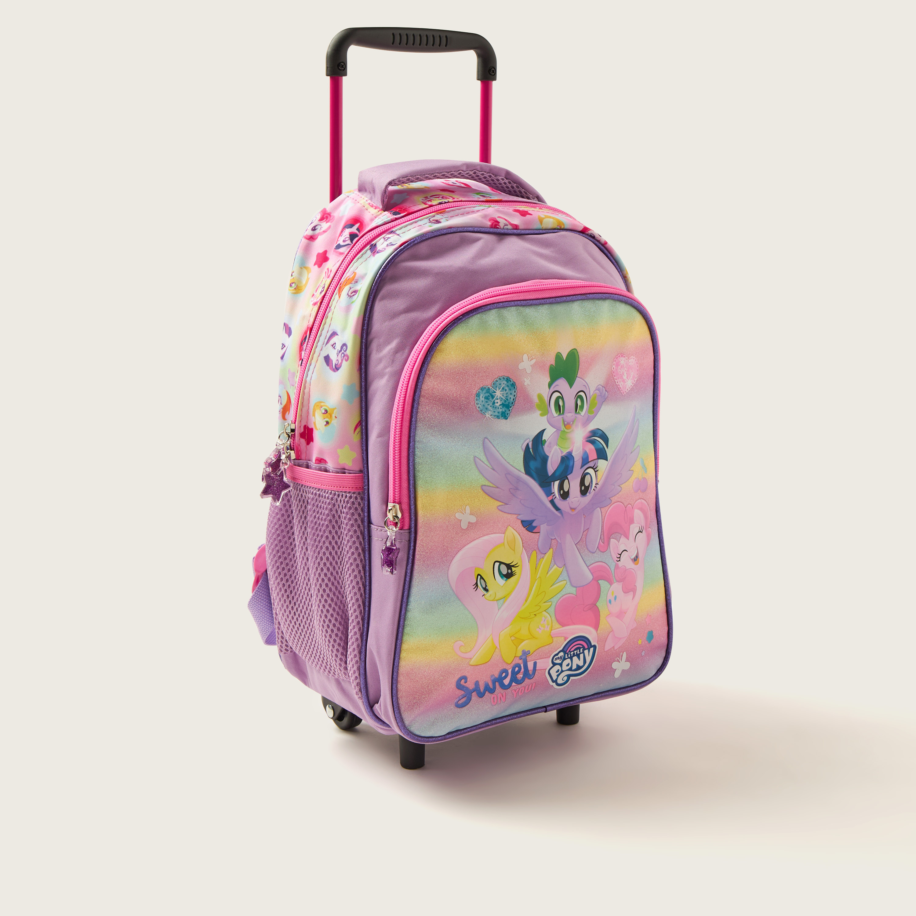 My Little Pony 2-Compartment Trolley Backpack with 2 Side Pockets - 14 inches-school-bagsandbackpacks-trolleybags-image-2