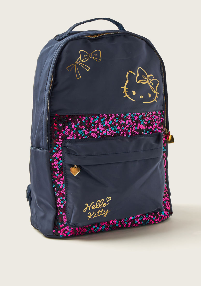 Hello Kitty Print Backpack with Front Pocket and 2 Side Pockets - 18 inches-Backpacks-image-1