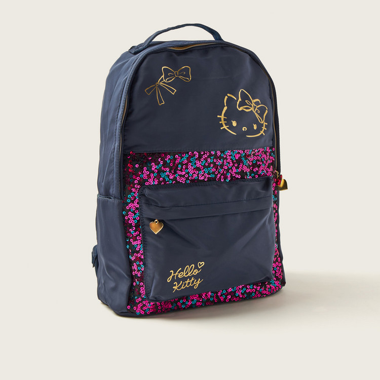 Sanrio Hello Kitty Print Backpack with Front Pocket and 2 Side Pockets - 18 inches
