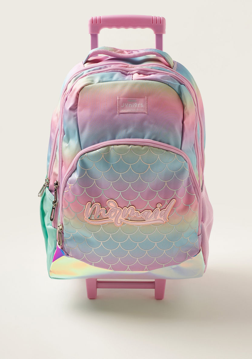 Juniors Mermaid Print Trolley Backpack with Side Pockets - 18 inches-Trolleys-image-0