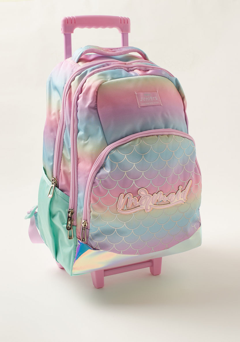 Juniors Mermaid Print Trolley Backpack with Side Pockets - 18 inches-Trolleys-image-1