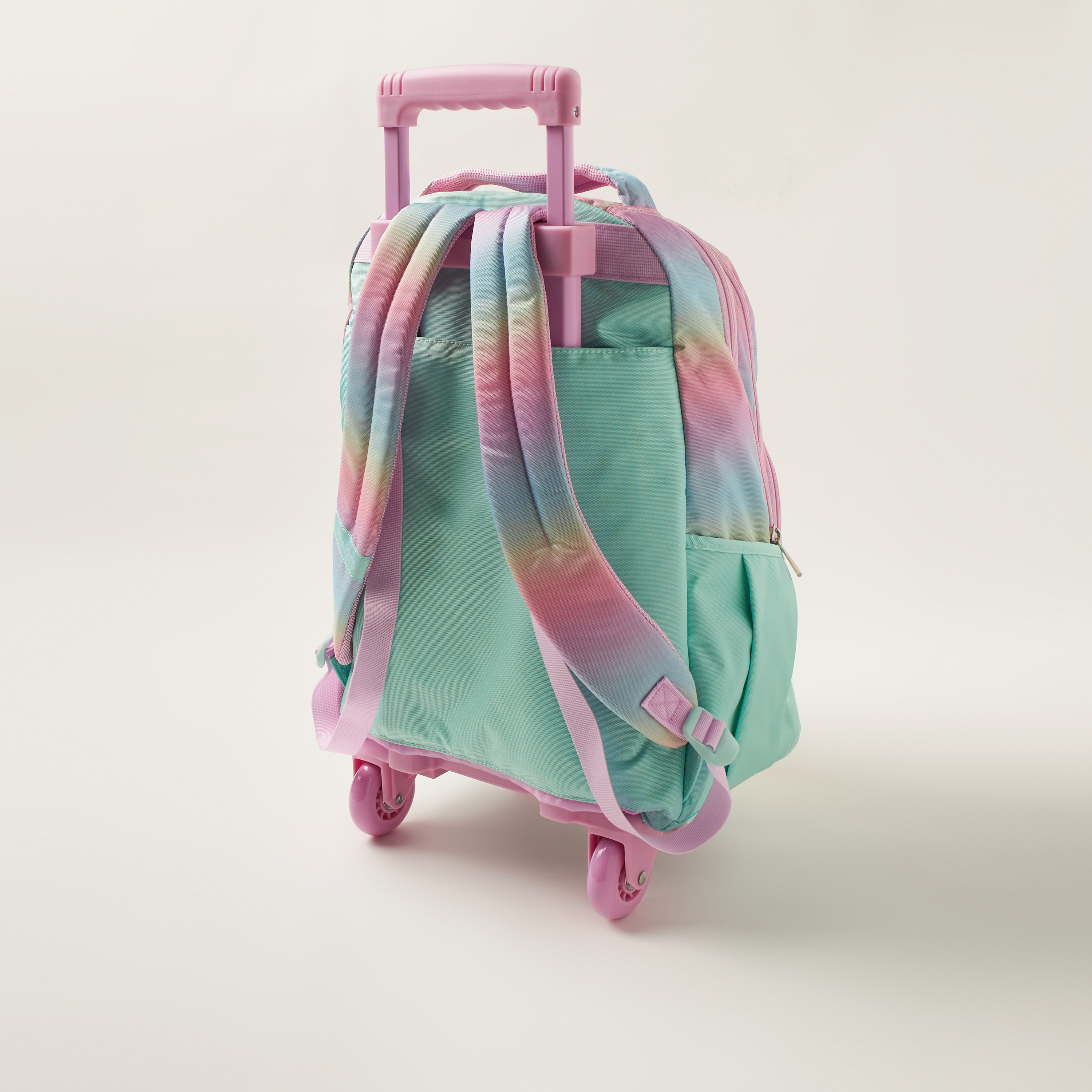 Juniors Mermaid Print Trolley Backpack with Side Pockets - 18 inches-school-bagsandbackpacks-trolleybags-image-4