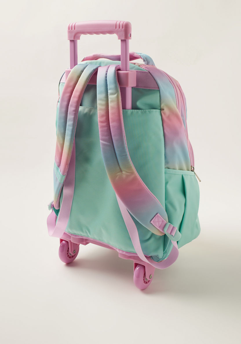 Juniors Mermaid Print Trolley Backpack with Side Pockets - 18 inches-Trolleys-image-3