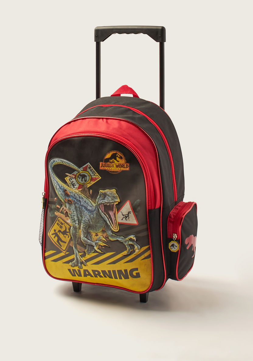 First Kid Jurassic World Print 5-Piece Trolley Backpack Set - 16 inches-School Sets-image-1