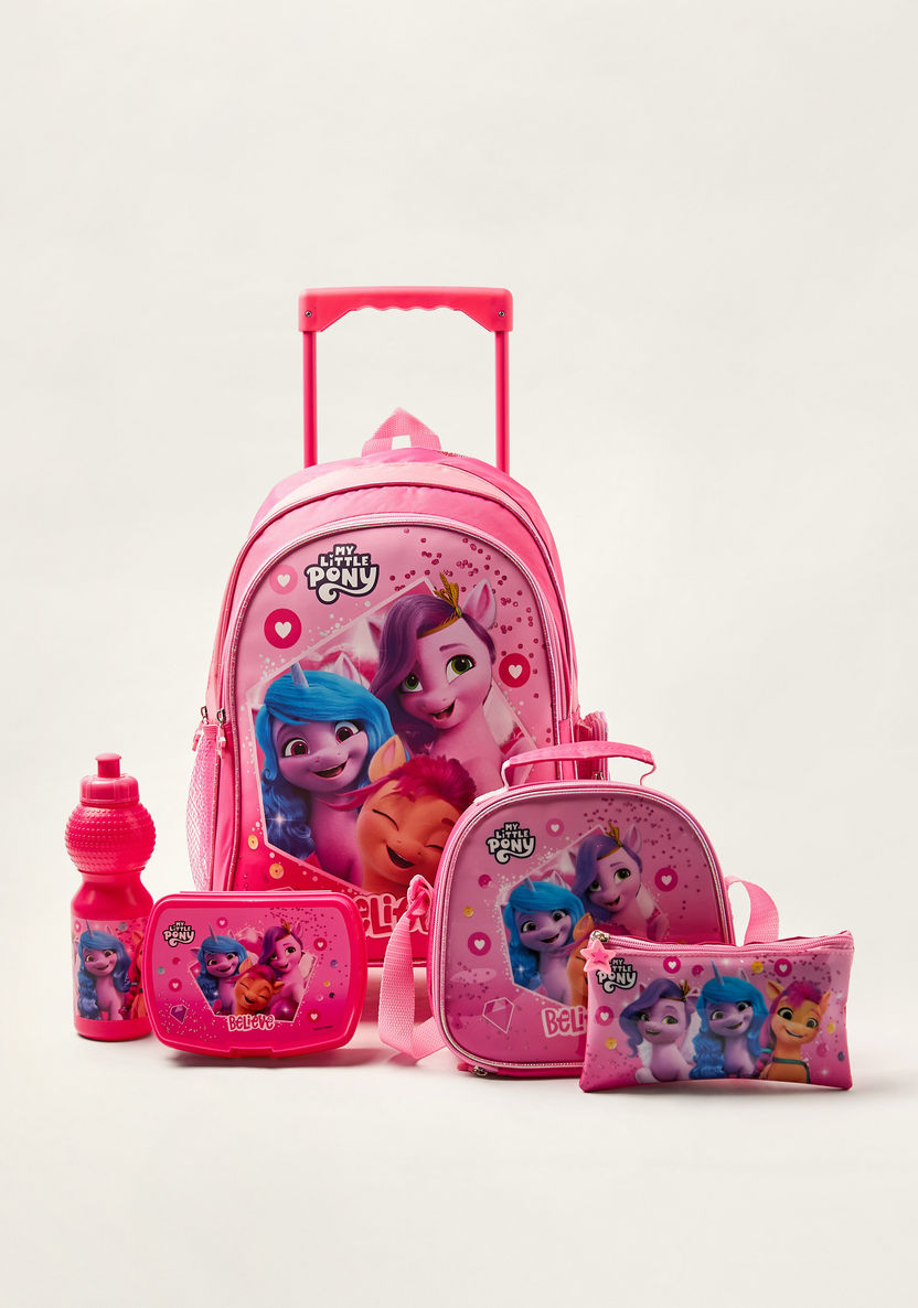 First Kid My Little Pony Print 5-Piece Trolley Backpack Set-School Sets-image-0