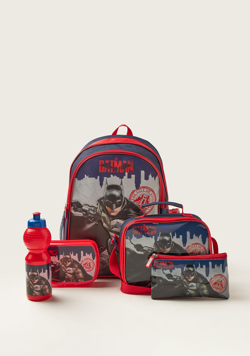 Batman Print 5-Piece Backpack Set-School Sets-image-0
